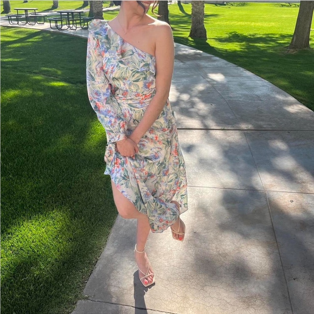 Floral One-Shoulder Dress
